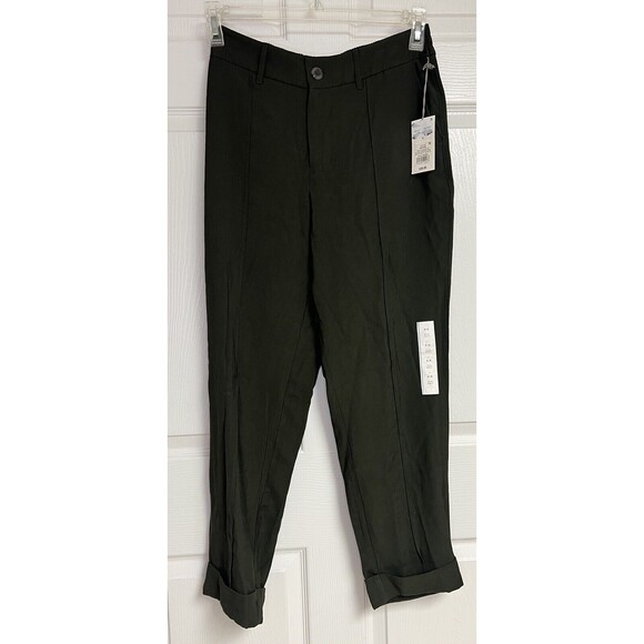 a new day Pants - Women's  A New Day High-Rise Straight Leg Pintuck Ankle Pants Green Size 6